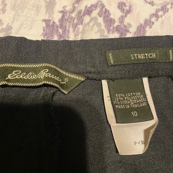 Eddie Bauer dark grey Sz 10 slacks.  Straight leg. Side zipper.  DS10 - Picture 3 of 3
